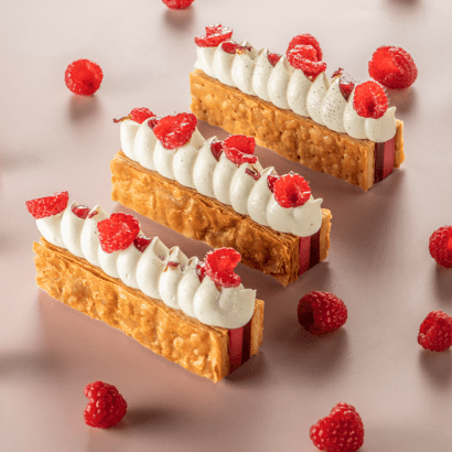 Millefeuille Framboise Vanille.