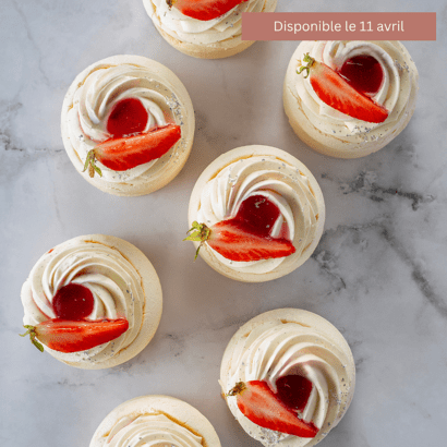 Pavlova Fraise-Rhubarbe.