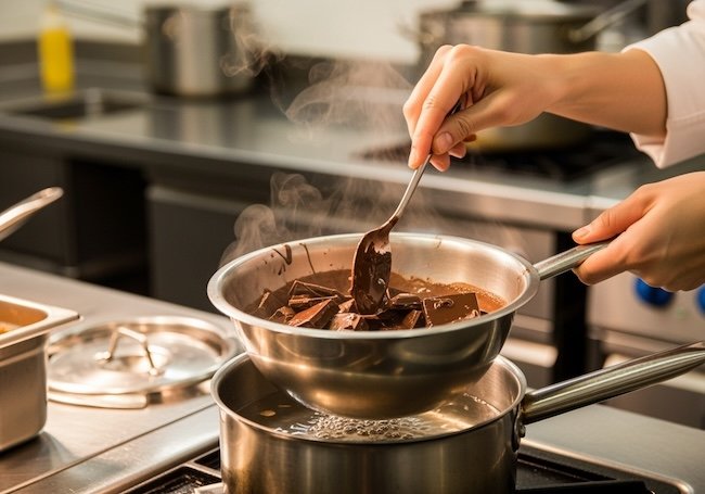 photo de chocolat au bain-marie
