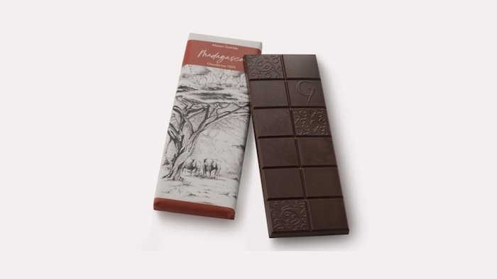 photo d’une tablette de chocolat noir 100 % Vincent Guerlais