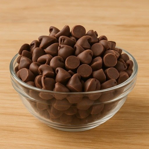 Photo de pépites de chocolat faites avec une tablette de chocolat fondue