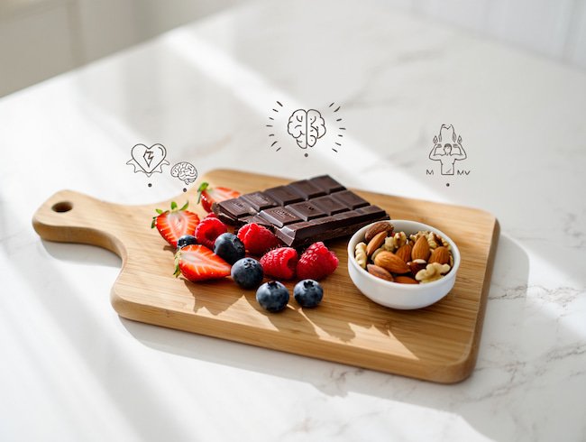 image qui met en avant les bienfaits pour la santé du chocolat noir