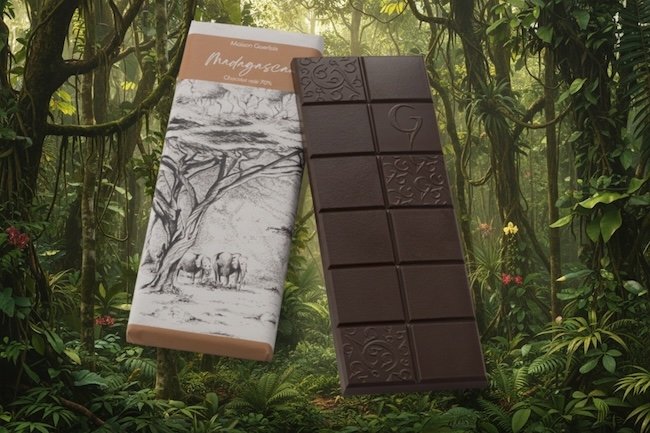 photo d’une tablette de chocolat avec du cacao de Madagascar